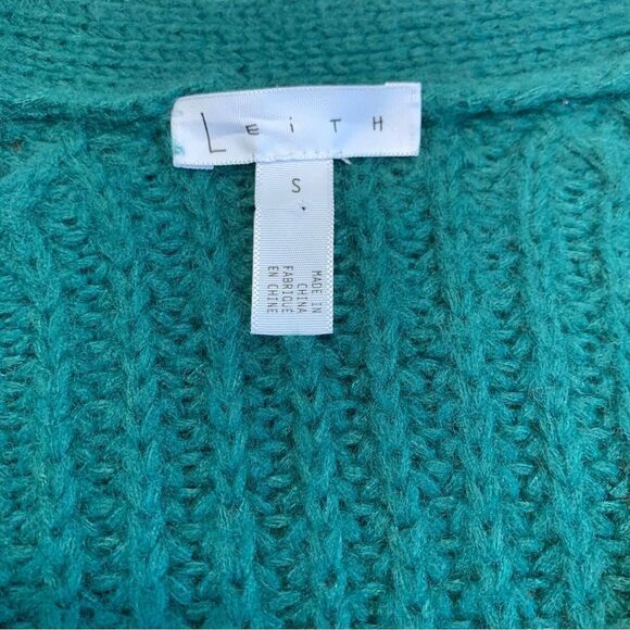 LEITH dark green belted cardigan sweater Sz S NWT - Picture 7 of 11
